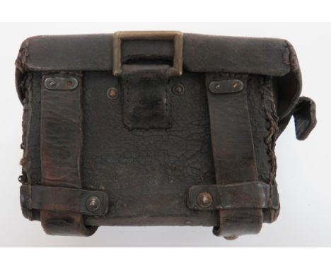 Imperial German G88 Ammunition Pouch black leather, rectangular pouch. &nbsp;Top flap hinges forward. &nbsp;Sides secured by 