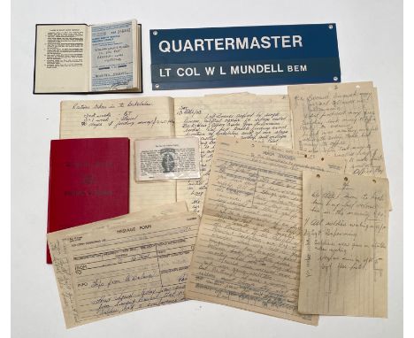 Special Air Service 1963 Operational Diary &amp; Papers of Lt Col Mundell BEM SAS Comprising a hand written diary compiled by