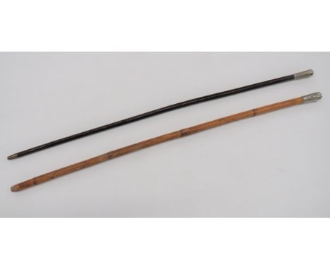 Two Regimental Swagger Sticks consisting Coldstream Guards example. &nbsp;White metal thimble top with impressed badge. &nbsp