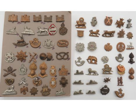 Regimental Collar Badges including bronzed KC MGC ... Bronzed KC Royal Tank Reg ... Brass Army Educational Corps ... Bi-metal