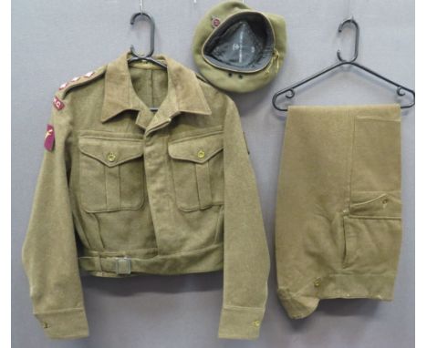 1946 Pattern RAMC Malaya Command Officer's&nbsp;Uniform Set consisting khaki woollen, single breasted, open collar, short jac