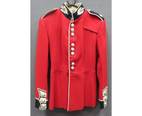 Post 1953 Scots Guards Scarlet Dress Tunic scarlet, single breasted tunic. &nbsp;High blue collar with white edge piping and 