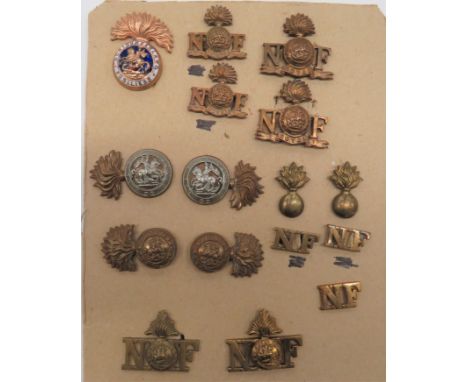 Northumberland Fusiliers Collar and Titles collars consist facing pair of bi-metal ... Facing pair of brass. &nbsp;Titles con