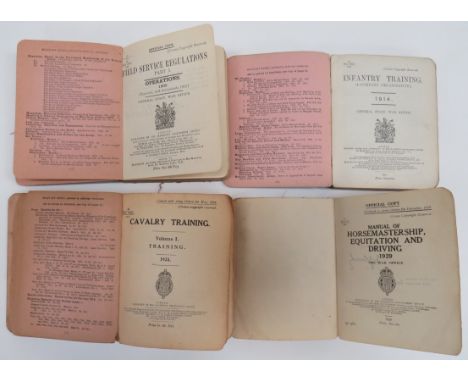 Early 20th Century Military Handbooks consisting Infantry Training 1914 ... Field Service Regulations Part 1 Operations 1909 