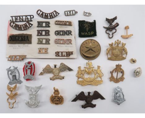 Africa Cap Badges and Titles including darkened Biafra Air Force ... Anodised Biafra Air Force ... Darkened Biafra Army ... G