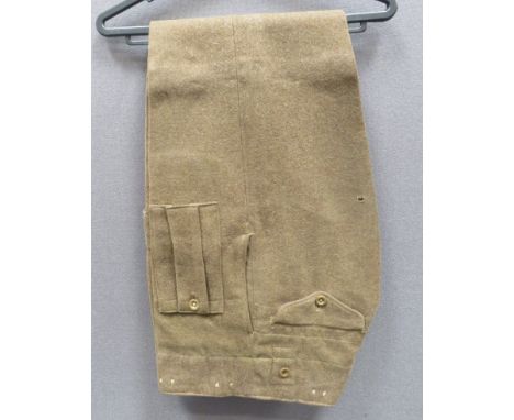 1946 Pattern Battledress Trousers khaki woollen, wide leg trousers. &nbsp;Right hip with open top, first aid pocket. &nbsp;Le