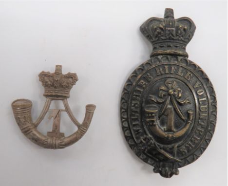 1st Wiltshire Rifle Volunteers Pouch Badge cast, solid form brass belted oval inscribed "Wiltshire Rifle Volunteers" surmount