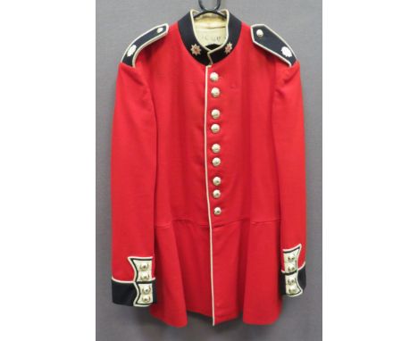 Modern Coldstream Guards Scarlet Dress Tunic scarlet, single breasted tunic. &nbsp;High dark blue collar with white edge pipi