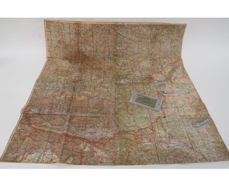 WW2 Luftwaffe Waterproof Map and Survival Mirror waterproof backed paper map covering part of Germany and Austria. &nbsp;Toge