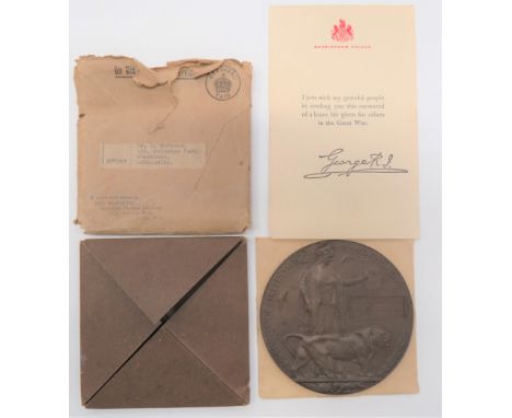 WW1 Memorial Plaque James Fortune bronze, WW1 Casualty memorial plaque named to "James Fortune". &nbsp;Complete in its card c