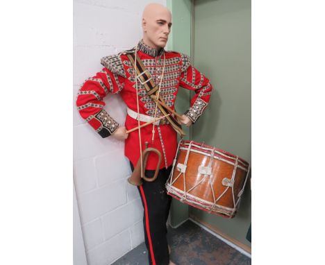 Post 1953 Grenadier Guards Bandsman Uniform scarlet, single breasted tunic. &nbsp;High black collar with fleur de lys lace ed