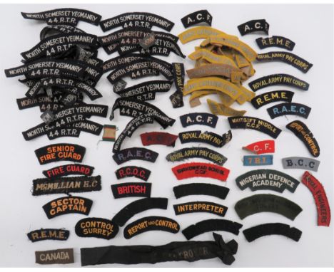 Embroidery Shoulder Titles including Royal Nigerian Military Forces ... Nigerian Defence Academy ... Canada ... British ... N