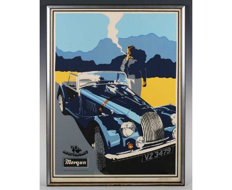 Ken Reed (British 20th century) - Morgan 70th Anniversary poster, colour screenprint, signed and numbered 10/70 lower right, 