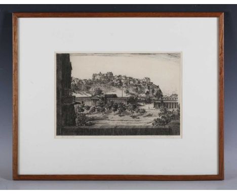 Wilfred Crawford Appleby (1889-1954) - 'Edinburgh Castle', early 20th century monochrome etching, signed and titled in pencil