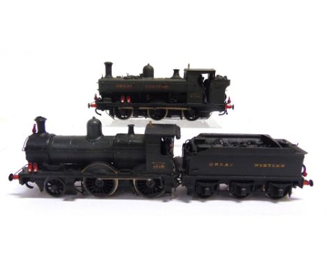 [OO GAUGE]. A G.W.R. KIT-BUILT COLLECTION  comprising a G.W.R. (ex M. &amp; S.W.J.R.) 2-4-0 tender locomotive, 1335, green li