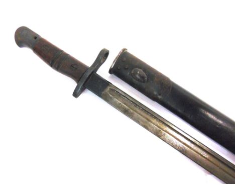 A GREAT WAR U.S. ARMY M1917 REMINGTON SWORD BAYONET  the 43cm blade marked at the ricasso '1917 REMINGTON' (to one side), and