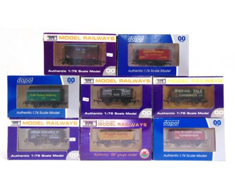 [OO GAUGE]. EIGHT WEST WALES WAGON WORKS LIMITED EDITION WAGONS BY DAPOL  comprising a box van 'Baldwins Ltd, King's Dock Wor