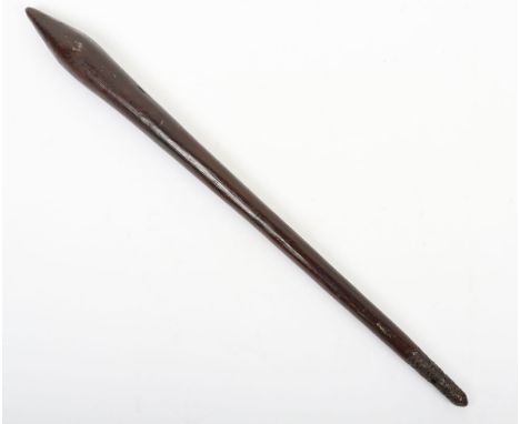 Australian aboriginal carved hardwood club, 68cm, of swollen form sharply tapered to a now blunted point, grip roughly incise