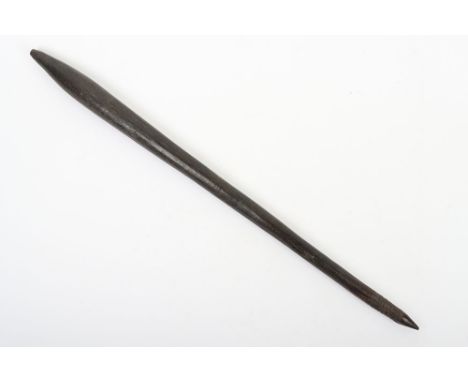 Australian aboriginal carved hardwood club, 68.5cm, of swollen form sharply tapered to a now blunted point, grip roughly inci
