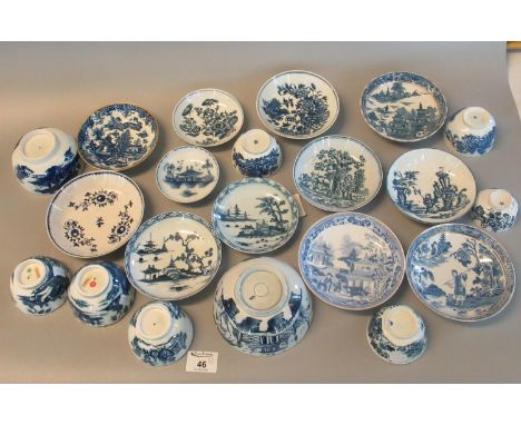 Collection of principally 18th century English porcelain Oriental style items, particularly including Caughley, Worcester, et