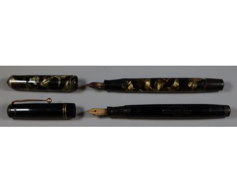 Two vintage fountain pens with with 14ct nibs, one marked 'Swan'. (2)(B.P. 21% + VAT) 