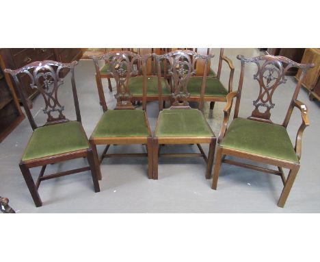 Set of four mahogany Chippendale style dining chairs (3+1(4)).(B.P. 21% + VAT) 