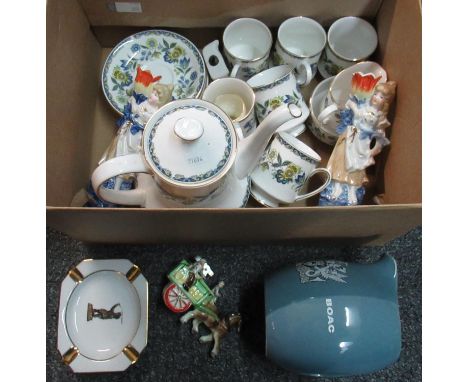 Box of various items to include: Paragon china 'Contessa' coffee pot with six cups and saucers, jug and sugar basin, a vintag