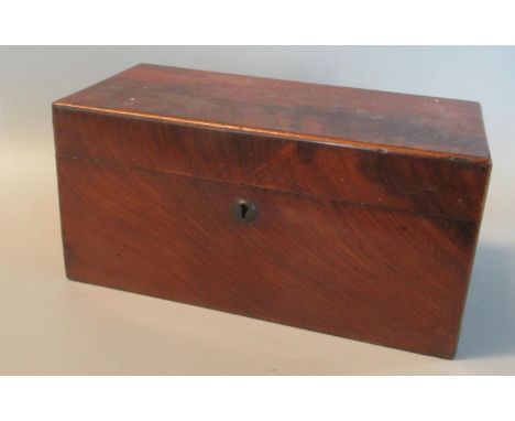 Mid 19th century mahogany tea caddy, the interior revealing two lidded compartments.(B.P. 21% + VAT) 