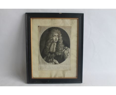 S. VERLEST - A FRAMED AND GLAZED PORTRAIT OF GEORGE DUKE MARQUES, EARL OF BUCKINGHAM