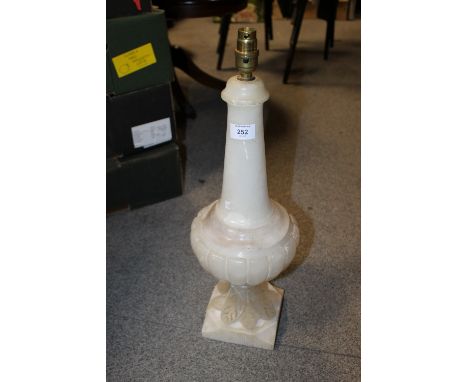 A LARGE ALABASTER LAMP