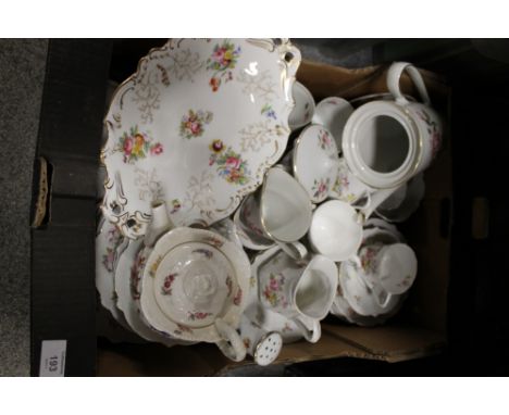 A TRAY OF VINTAGE FLORAL CHINA TO INC COALPORT