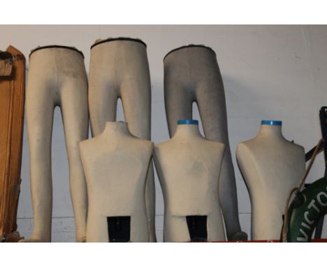 THREE VINTAGE FABRIC COVERED TAILORS MANNEQUINS