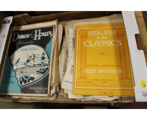 A TRAY OF VINTAGE SHEET MUSIC