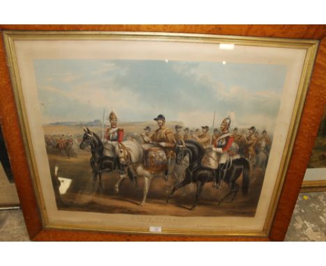 AFTER HENRY MARTENS (NINETEENTH CENTURY). '1st Life Guards', lithograph in colours, framed, 60 x 71 cm