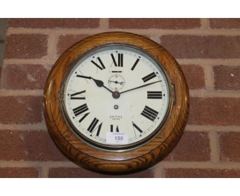 AS VINTAGE SMITHS EMPIRE CIRCULAR OAK WALL CLOCK