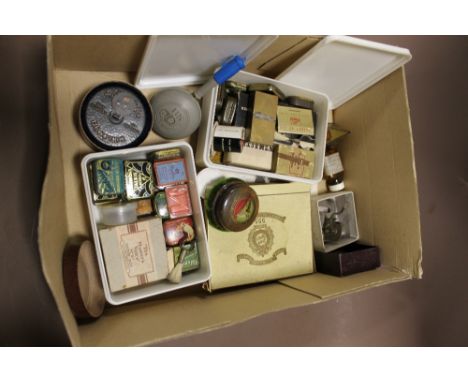 A BOX OF RECORD PLAYER ACCESSORIES, NEEDLES, BUFFERS ETC