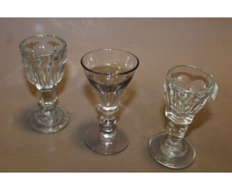 THREE VINTAGE SHERRY GLASSES