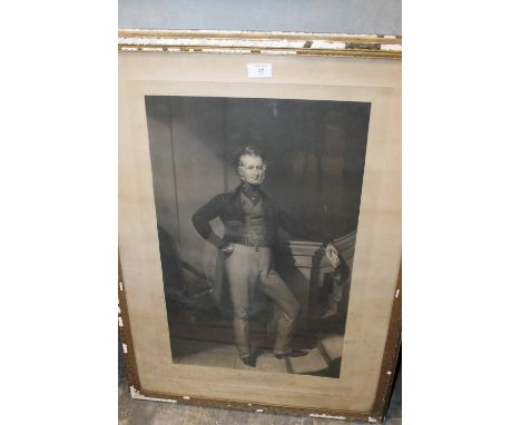 A FRAMED MEZZOTINT BEHIND GLASS - PORTRAIT VISCOUNT SANDON MP AFTER THOMAS HENRY ILLIDGE ENGRAVED GEORGE RAPHAEL WARD 1844