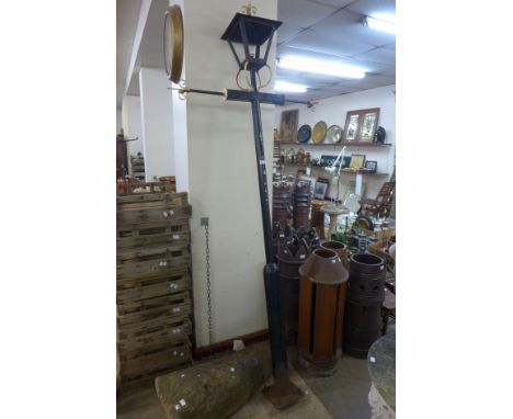 A cast steel street lamp