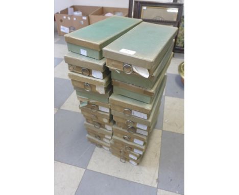 Twenty haberdashery button boxes
