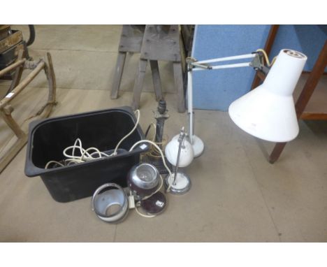 An anglepoise lamp, etc.