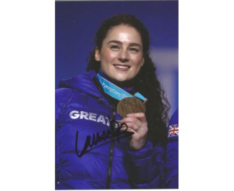 Olympics Laura Deas signed 6x4 colour photo of the Bronze medallist in the Skeleton at the 2018 winter games for Great Britai