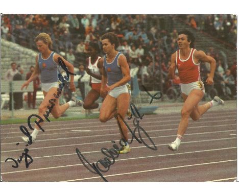 Olympics Inger Auerwald and Marles Gohr signed 6x4 colour photo. Auberwald won a gold, silver and bronze medal at the 1980 an