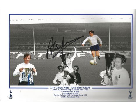 Alan Mullery signed 12x8 colour montage photo pictured during his time with Tottenham Hotspur. Good condition. All autographs