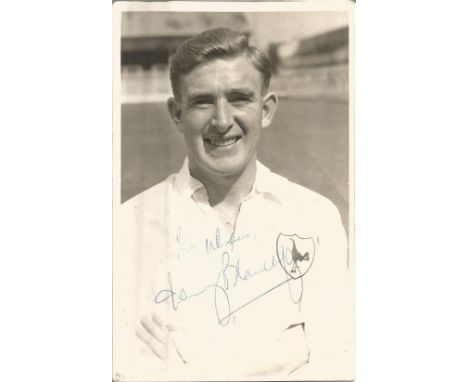 Danny Blanchflower signed 5x4 black and white vintage photo pictured during his time with Tottenham Hotspur. Good condition. 
