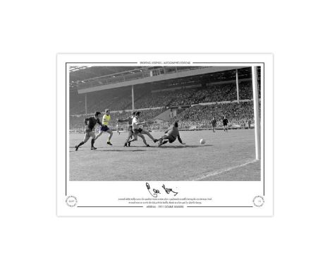 Autographed Eddie Kelly Limited Edition 16 X 12 - Colourized, Depicting Kelly Scoring Arsenal's First Goal In A 2-1 Victory O