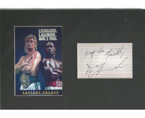 Boxing Donny Lalonde 12x8 mounted signature piece. Donny Lalonde (born March 12, 1960) is a retired professional boxer. His n