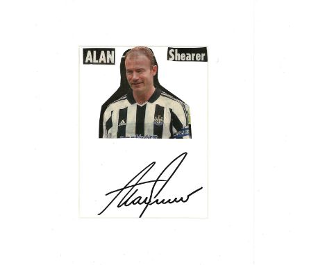 Alan Shearer 12x10 mounted signature piece includes signed album page and colour magazine photo . Alan Shearer CBE DL (born 1
