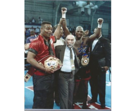 Boxing Iran Barkley signed 10x8 colour photo. Iran Barkley (born May 6, 1960) is an American former professional boxer who co