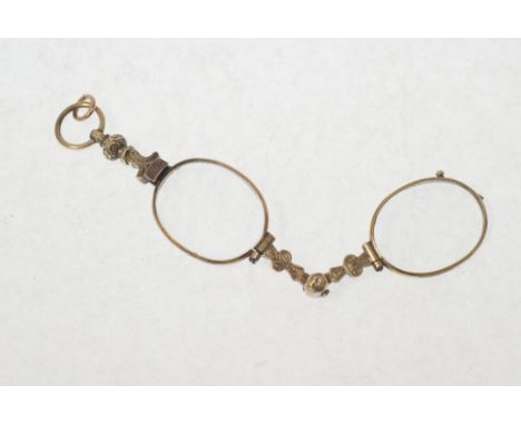 VICTORIAN ENGRAVED ROLLED GOLD LORGNETTE 